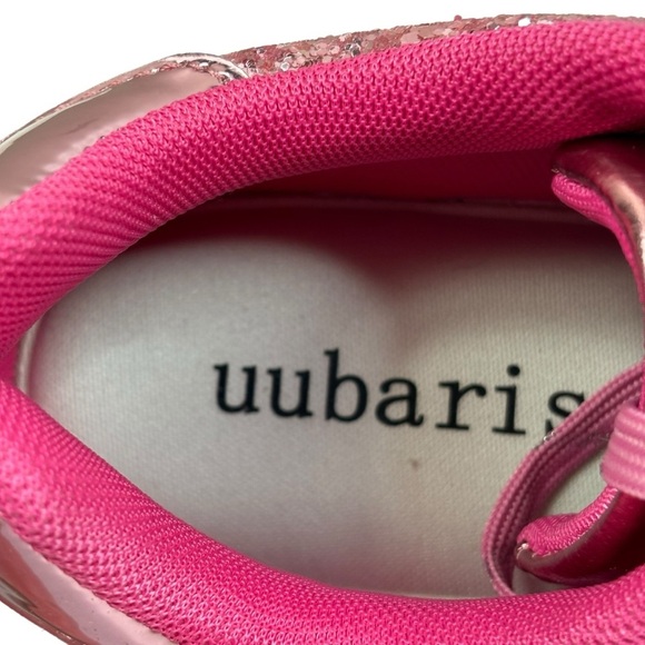 New Pink Glitter White w Rhinestone 2” Platform Festival Party Sneakers Size 7.5 - Picture 6 of 16